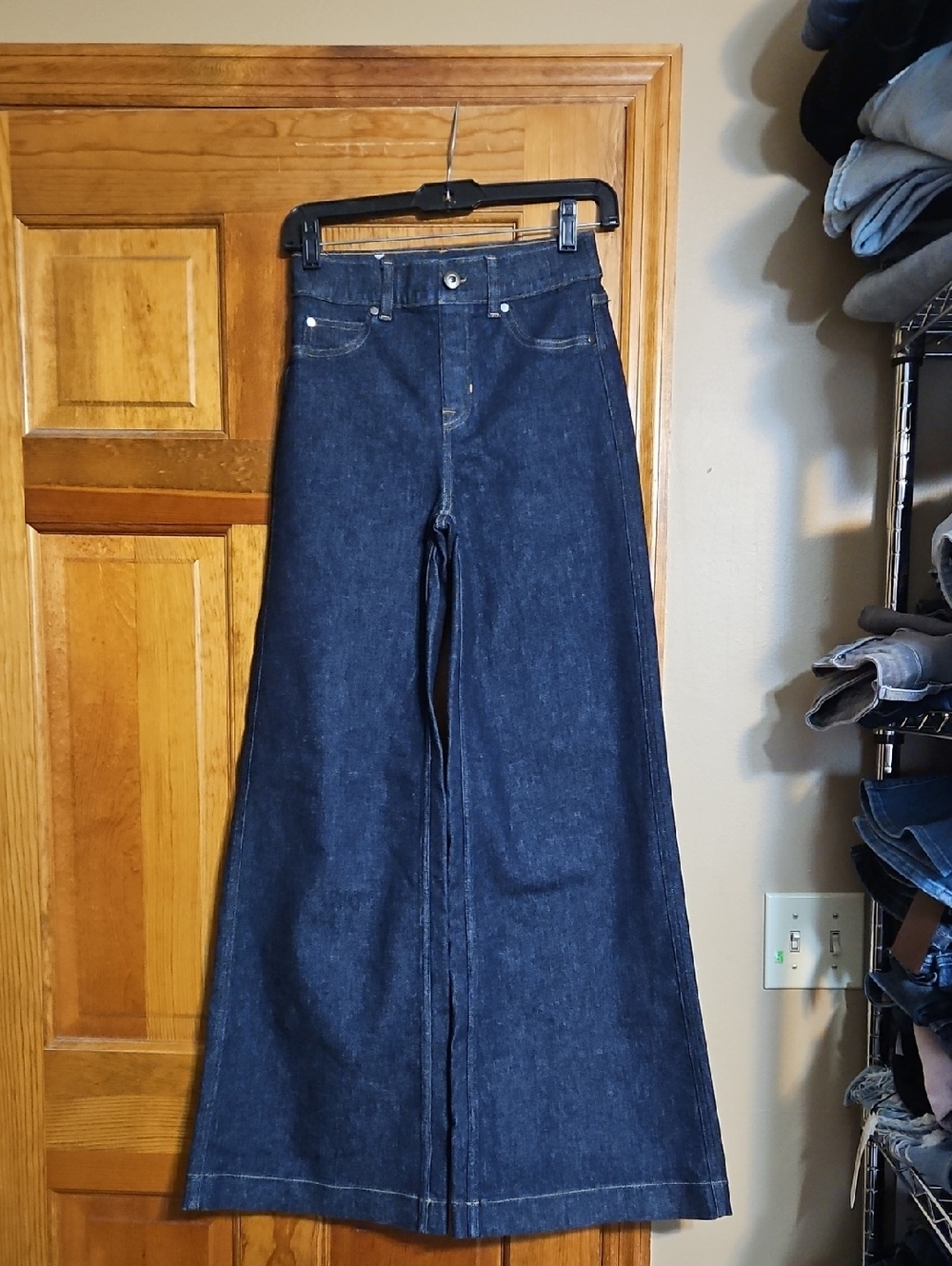 Spanx Wide-Leg High-Rise Denim Jeans - Dark Indigo-NWOT - Picture 4 of 12